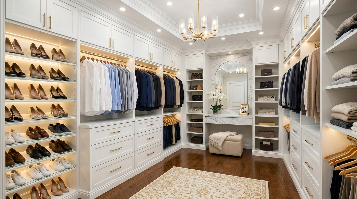 Organized Custom Closet Interior