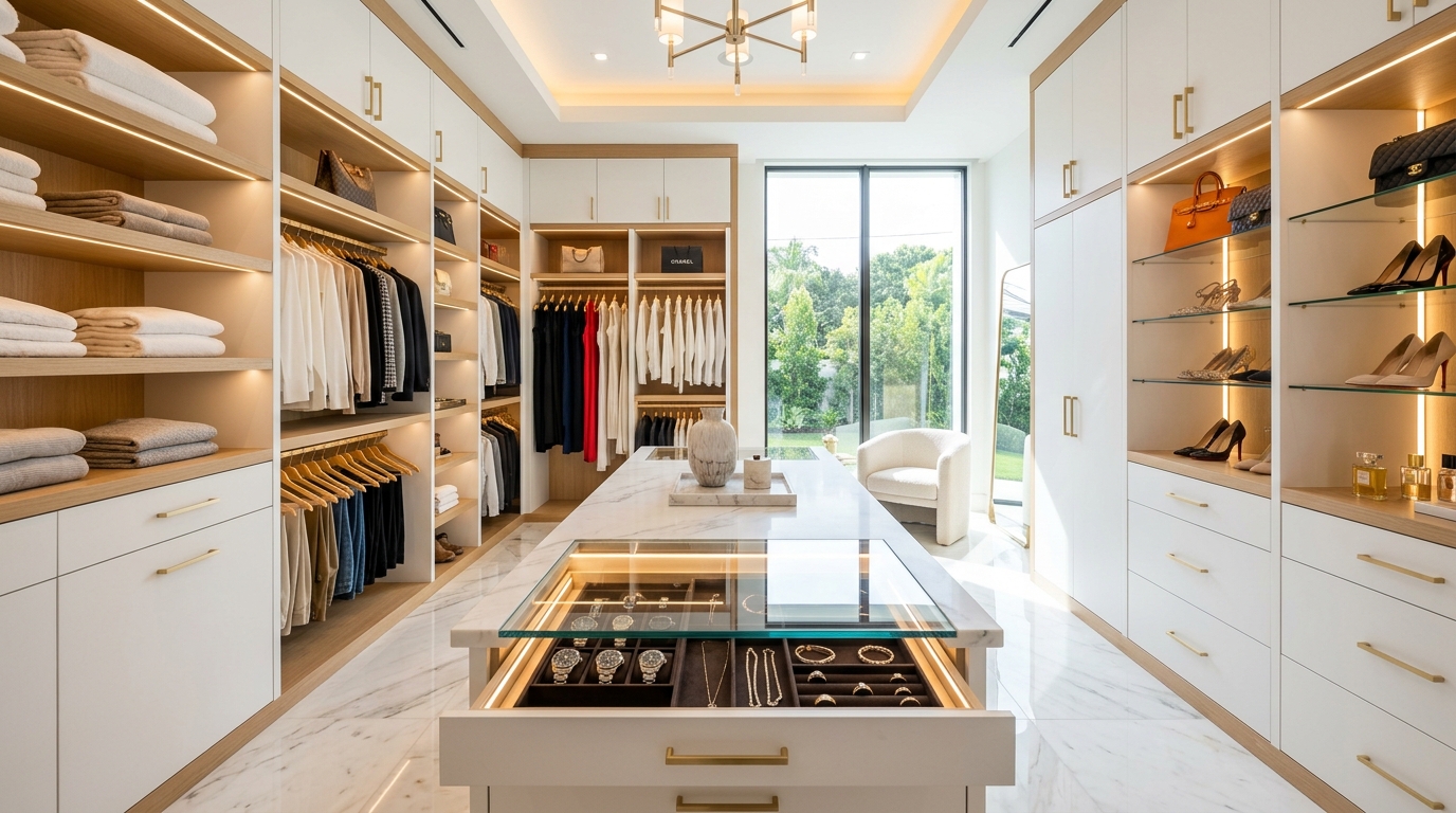 Luxury Master Walk-In Custom Closet Palm Beach